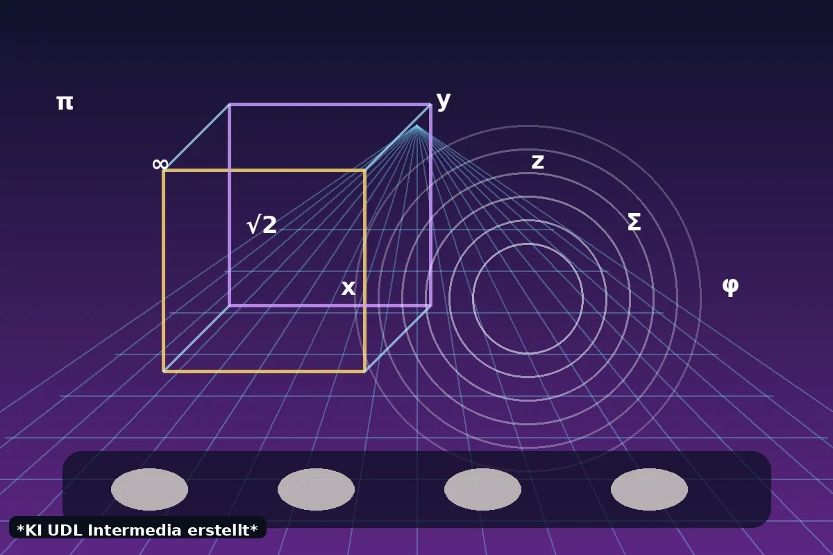 Fiktives Hotel in einer mathematischen Dimension mit Hyperwürfeln